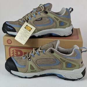 New Dunham Womens 10.5 Shoes Hiking Camping Waffle Stomers Tan Blue WOW613TN NIB